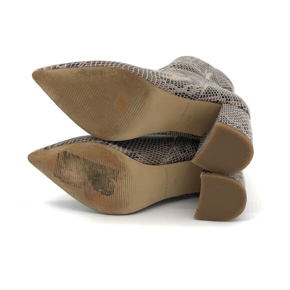 MARC FISHER Retire Snake Print Ankle Bootie Cream Brown 5 - Picture 10 of 11